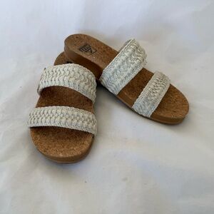Reef Women's Cushion Bounce Vista Slide Sandals 7 EU 37.5 Textile Upper Ivory